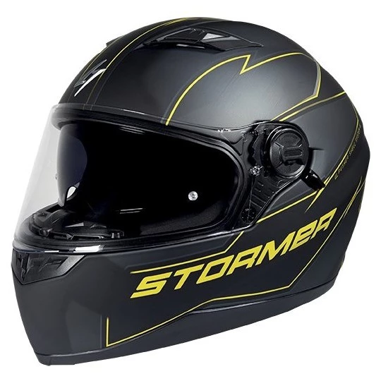 Casco Moto Integrale Doppia Visiera Stormer PUSHER Blaze Nero Giallo 3 Casco Moto Integrale Doppia Visiera Stormer PUSHER Blaze Nero Giallo
