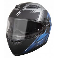Casco Moto Integrale Doppia Visiera Stormer PUSHER Nero Opaco Blu