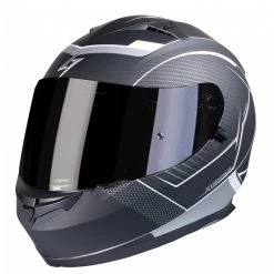 Casco Moto Integrale Doppia Visiera Stormer ZS 801 Nero Bianco