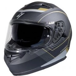 Casco Moto Integrale Doppia Visiera Stormer ZS 801 Nero Oro