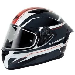 Casco Moto Integrale Stormer ZS601 Race Star Bianco Rosso Grigio