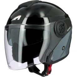 Casco Moto Jet Astone DJ10-2 RADIAN Grigio Nero Lucido