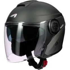 Casco Moto Jet Astone DJ10-2 RADIAN Grigio Nero Lucido