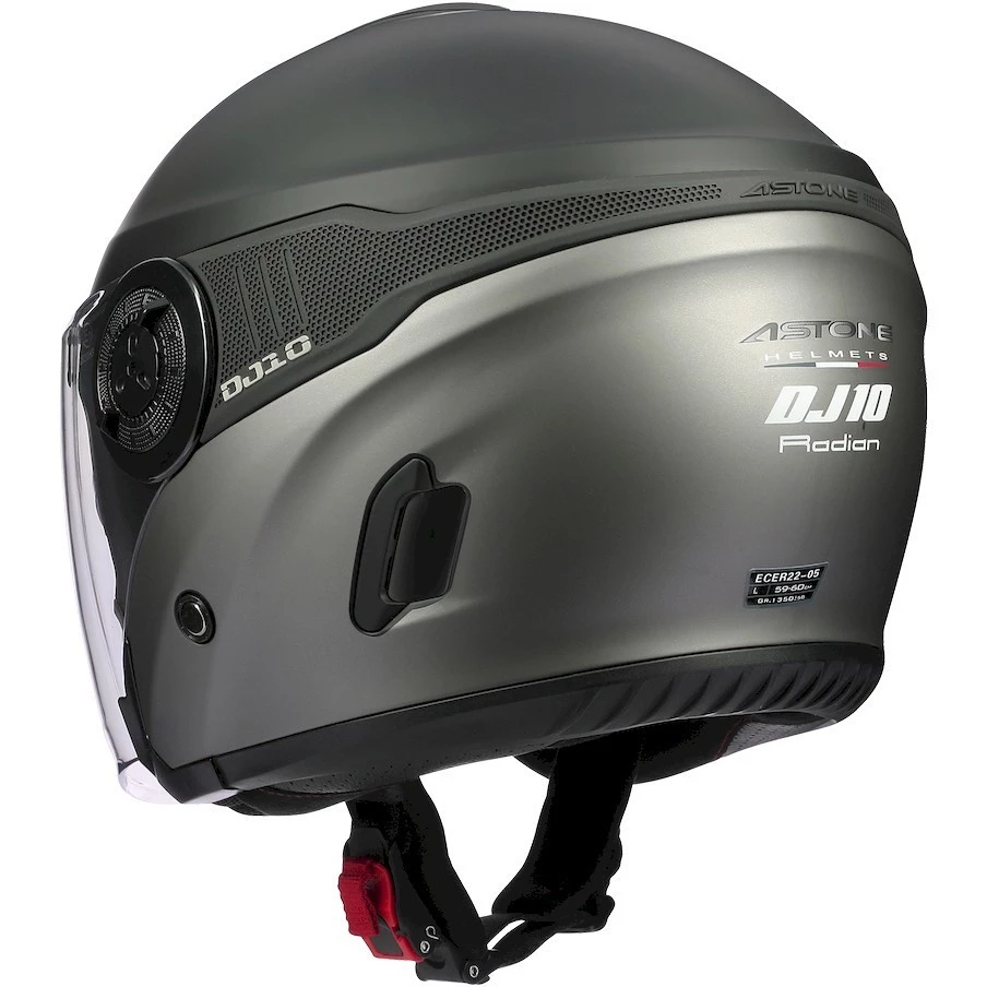 Casco Moto Jet Astone DJ10-2 RADIAN Grigio Nero Lucido 9 Casco Moto Jet Astone DJ10-2 RADIAN Grigio Nero Lucido - immagine 7