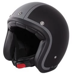 Casco Moto Jet Custom Stormer PEARL Adventure Nero Opaco Grigio