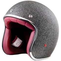 Casco Moto Jet Custom Stormer PEARL Paillette Nero