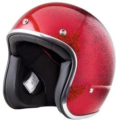 Casco Moto Jet Custom Stormer PEARL Paillette Rosso
