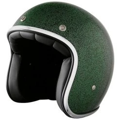 Casco Moto Jet Custom Stormer PEARL Paillette Verde