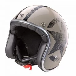 Casco Moto Jet Custom Stormer PEARL Star Bianco Perlato