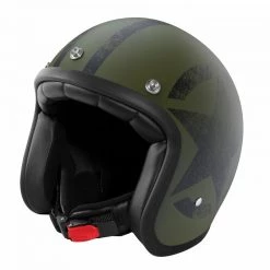 Casco Moto Jet Custom Stormer PEARL Star Verde Opaco