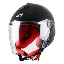 Casco Moto Jet Doppia Visiera Astone MiniJet S Nero Lucido