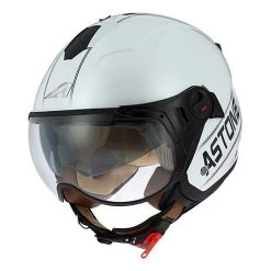 Casco Moto Jet Doppia Visiera Astone Minijet Sport Cooper Bianco Nero