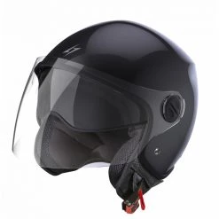 Casco Moto Jet Doppia Visiera Stormer Ace Nero Lucido