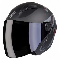 Casco Moto Jet Stormer Recon Doppia Visiera Rosso Opaco