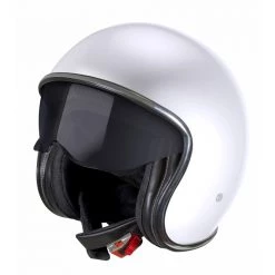 Casco Moto Jet Vintage Stormer SPIRIT Con Visierino Interno Bianco Perlato