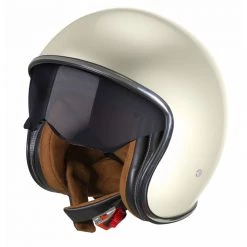 Casco Moto Jet Vintage Stormer SPIRIT Con Visierino Interno Bianco