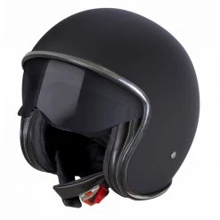 Casco Moto Jet Vintage Stormer SPIRIT Con Visierino Interno Nero Opaco