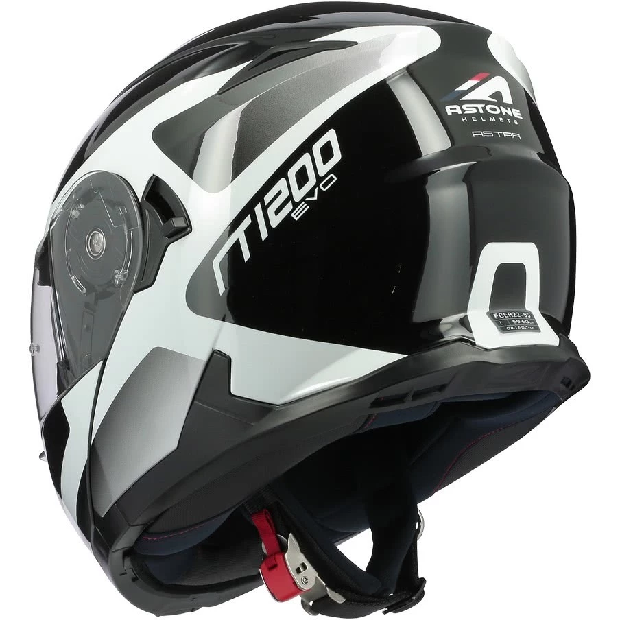 Casco Moto Modulare Astone RT 1200 Evo ASTAR Bianco Nero Lucido 6 Casco Moto Modulare Astone RT 1200 Evo ASTAR Bianco Nero Lucido - immagine 4