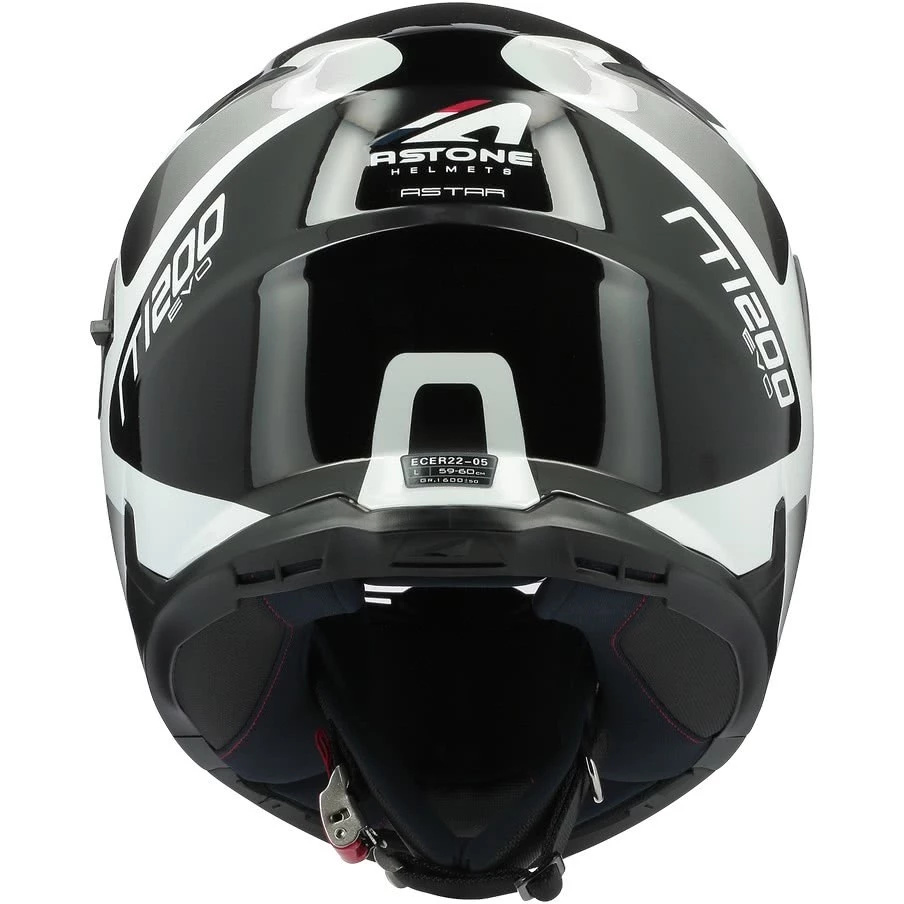 Casco Moto Modulare Astone RT 1200 Evo ASTAR Bianco Nero Lucido 7 Casco Moto Modulare Astone RT 1200 Evo ASTAR Bianco Nero Lucido - immagine 5