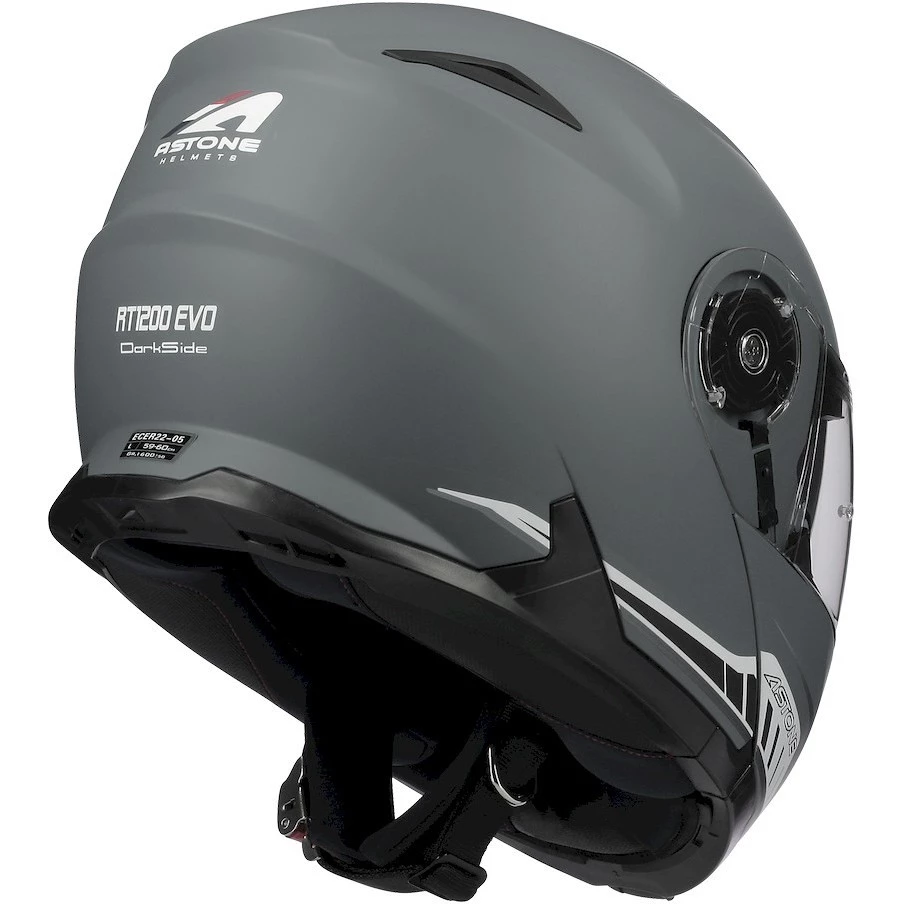 Casco Moto Modulare Astone RT 1200 Evo DARK SIDE Grigio Scuro Bianco Opaco 7 Casco Moto Modulare Astone RT 1200 Evo DARK SIDE Grigio Scuro Bianco Opaco - immagine 5