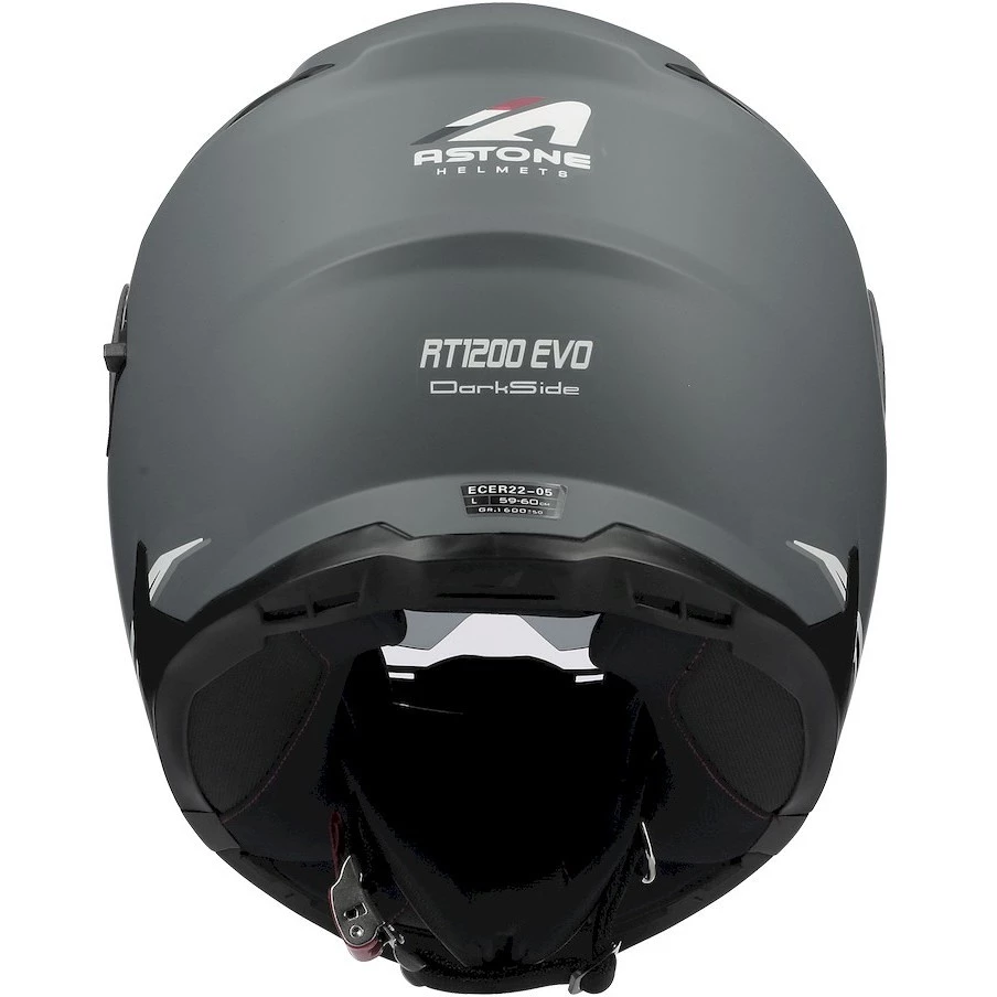 Casco Moto Modulare Astone RT 1200 Evo DARK SIDE Grigio Scuro Bianco Opaco 8 Casco Moto Modulare Astone RT 1200 Evo DARK SIDE Grigio Scuro Bianco Opaco - immagine 6