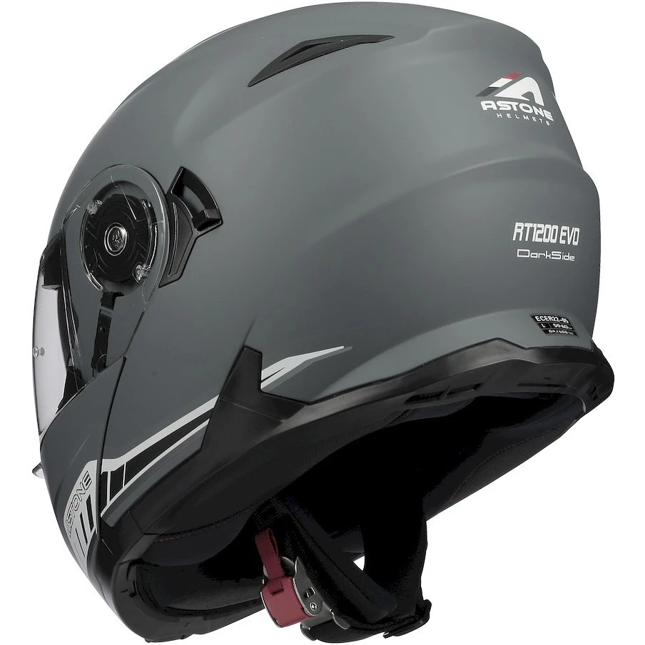 Casco Moto Modulare Astone RT 1200 Evo DARK SIDE Grigio Scuro Bianco Opaco 9 Casco Moto Modulare Astone RT 1200 Evo DARK SIDE Grigio Scuro Bianco Opaco - immagine 7