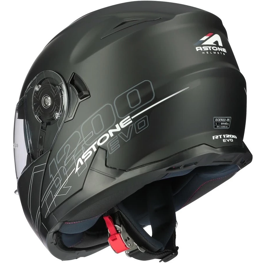 Casco Moto Modulare Astone RT 1200 Evo Monocolore Nero Opaco 6 Casco Moto Modulare Astone RT 1200 Evo Monocolore Nero Opaco - immagine 4