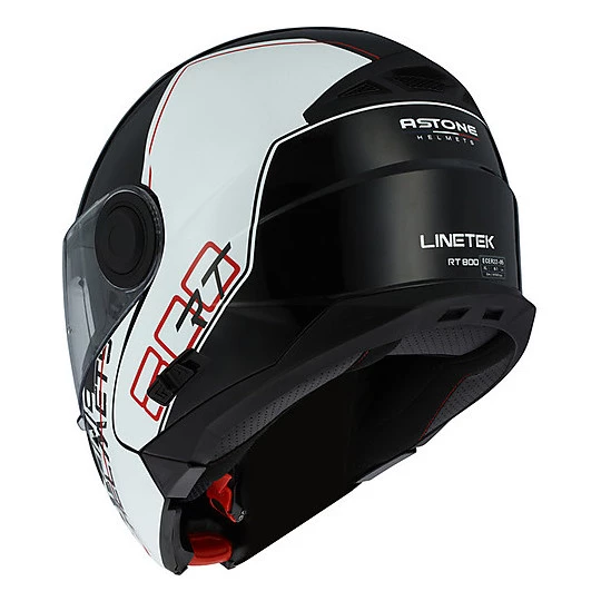 Casco Moto Modulare Astone RT800 Linetek Nero Rosso 4 Casco Moto Modulare Astone RT800 Linetek Nero Rosso - immagine 2