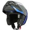 Casco Moto Modulare Doppia Omolgazione Astone RT1300 F ONE Nero Cromato Blu