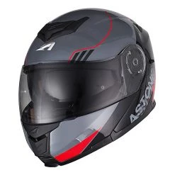 Casco Moto Modulare Doppia Omologazione Astone RT 1200 Upline Rosso Grigio