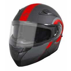Casco Moto Modulare Stormer TURN Nero Opaco Rosso