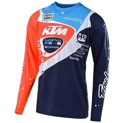 Maglia Moto Cross Enduro Troy Lee Designs Se PRO NEPTUNE Navy Arancio