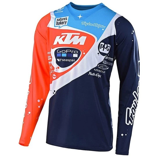 Maglia Moto Cross Enduro Troy Lee Designs Se PRO NEPTUNE Navy Arancio 3 Maglia Moto Cross Enduro Troy Lee Designs Se PRO NEPTUNE Navy Arancio