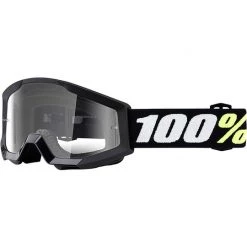 Maschera Occhiali Da Bambino Moto Cross Enduro 100% Strata Mini Nero Lente Trasparente
