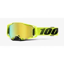 Occhiali Moto Cross Enduro 100% ARMEGA Nuclear Citrus Lente A Specchio Oro