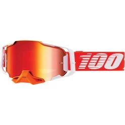 Occhiali Moto Cross Enduro 100% ARMEGA Regal Lente A Specchio Rossa