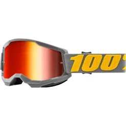 Occhiali Moto Cross Enduro 100% STRATA 2 Izipizi Lente A Specchio Rossa