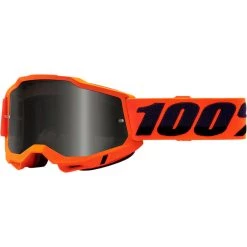 Occhiali Moto Cross Enduro 100% STRATA SAND 2 Neon Orange Lente Smoke