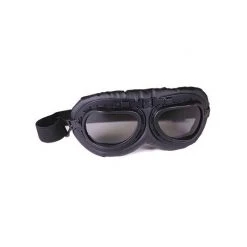 Occhiali Moto Custom Stormer Nero Pelle Nera